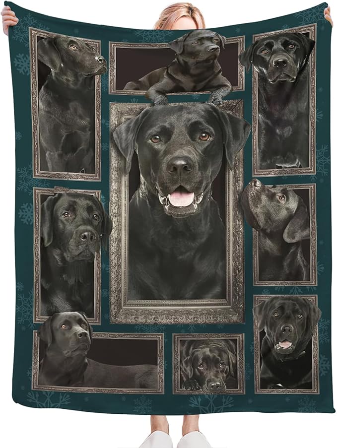 Tijuboni Labrador Retriever Throw Blanket Dog Gifts for Girls Boys Women Men Kids Adults Soft Flannel Fleece Blanket for Couch Sofa Bed Home Decor 60"x80"