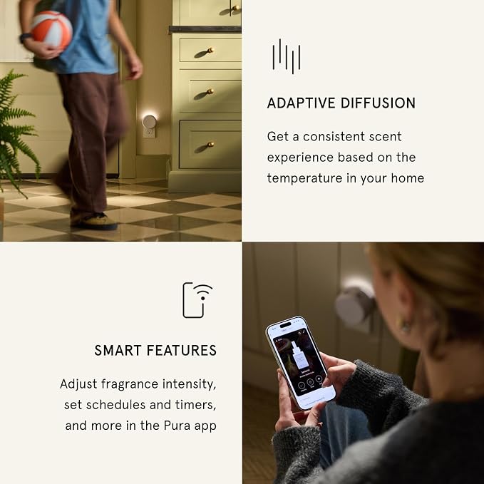 Pura & Unify Co. Home Scent Refill - Smart Home Air Diffuser Fragrance - Up to 120-Hours of Premium Fragrance per Refill - Clean & Safe Diffuser - Household Essential - 4 Pack, Dew
