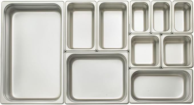 Winco Anti-Jamming Steam Pan, Full-Size x 4-Inch,Stainless Steel,Medium