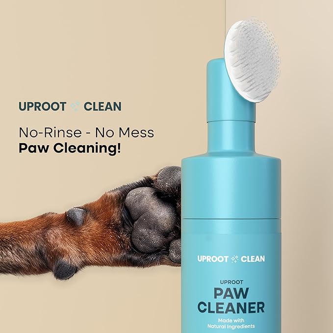 Uproot Clean Washing Machine Cleaner Tablets Ultra & Dog Paw Cleaner Set: 40% Stronger Tablets Removing Odors, Residue & Build-Up + No-Rinse Hypoallergenic Paw Washer with Soft Bristle Brush
