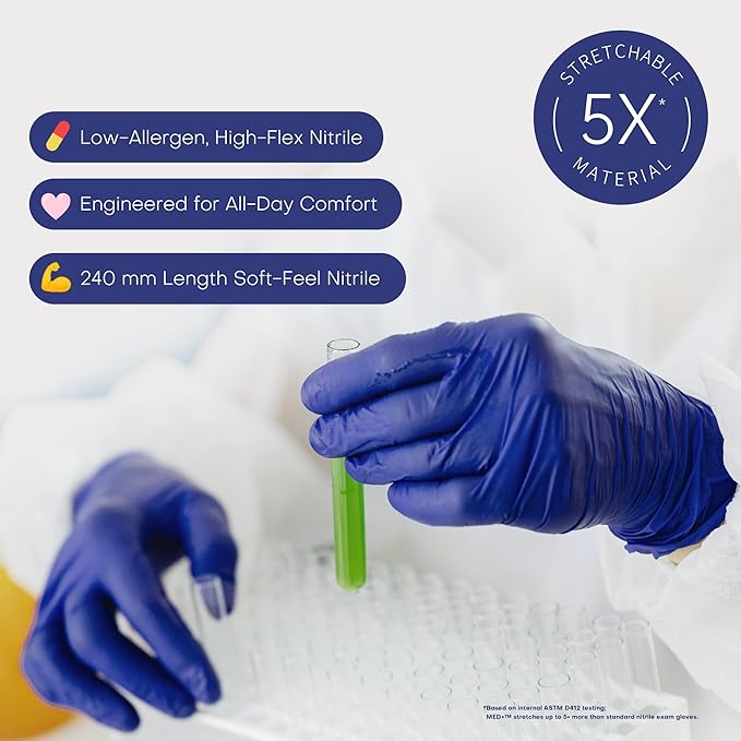 Supmedic Nitrile Exam Gloves, 4 Mil 1000 Ct, Powder-Free Latex-Free Cooking Food-Safe Disposable Medical Gloves, Blue Violet