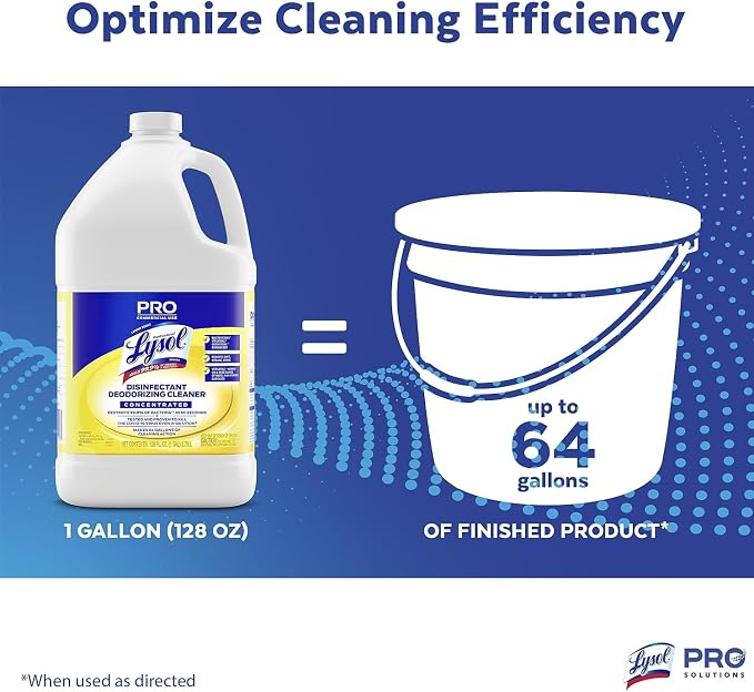 Lysol Professional Lysol Professional Disinfectant Deodorizing Cleaner 128 Pack of, Yellow, Lemon, 512 Ounce, (Pack of 4)