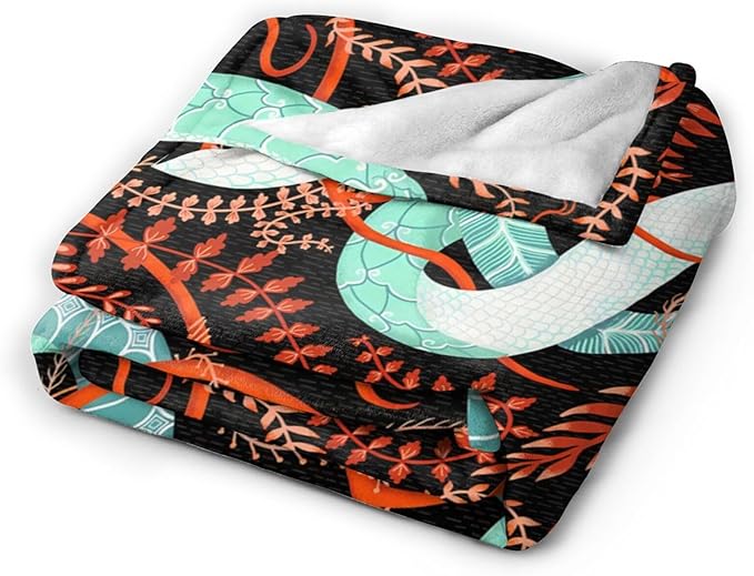 Tijuboni Snake Throw Blanket Snake Gifts for Girls Boys Women Men Kids Adults Soft Flannel Fleece Blanket for Couch Sofa Bed Home Decor 50"x60"