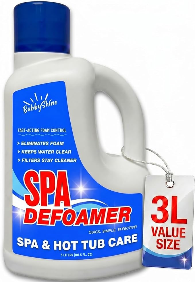 Hot Tub Defoamer, Spa Defoamer for Hot Tub Owners, 3L, Anti Foam for Hot Tub, Foam Down Hot Tub Foam Eliminator, Hot Tub Chemicals, for Spas & Inflatable Tubs – BubbyShine