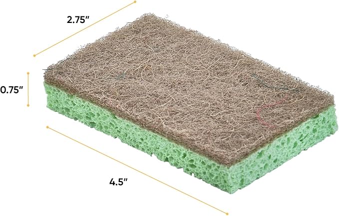 Superio Non-Scratch Cellulose Sponge Scrub Heavy Duty Kitchen Sponges Scrubbers with Scouring Pad (1)