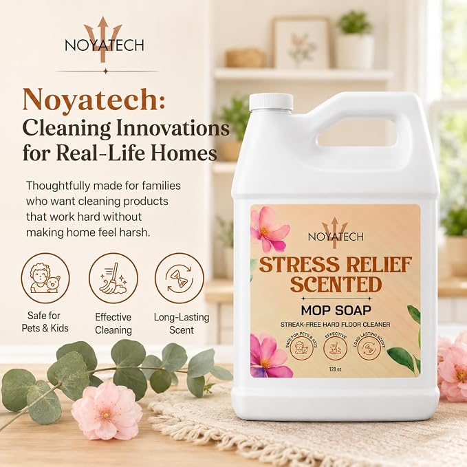 NOYATECH Floor Cleaner Concentrate Gallon - Hardwood, Tile & Stone - Mop Soap All Types - Non-Toxic, Pet & Kid Safe - Made in USA