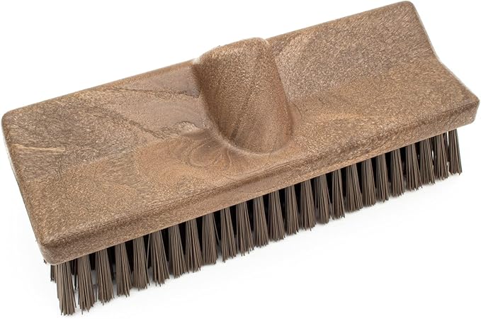 SPARTA 40423EC01 Plastic Floor Scrub Brush, Wall Brush, Equipment Brush With Nonabsorbent Bristles For Industrial Kitchens, Hospitals, Commercial Cleaning, 10 Inches, Brown, (Pack of 2)