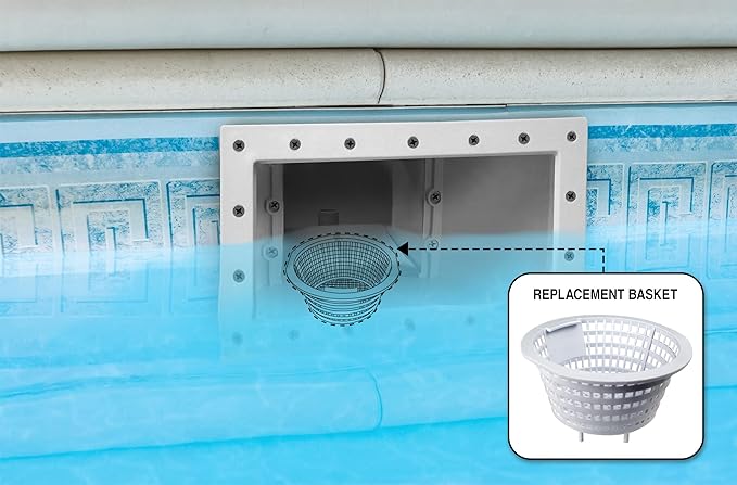 Poolmaster 32344 Replacement Basket for High-Profile Thru-Wall Swimming Pool Skimmer, White