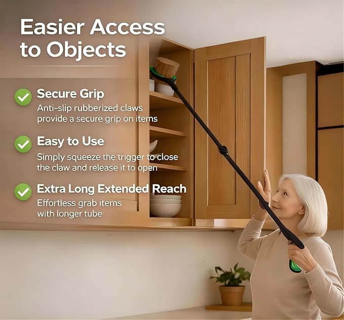 60Inch Extra Long Grabber Reacher Tool, LEGENDONE Easy Foldable Reacher Grabber, Dual Magnetic Tip Pickup Tool Trash Picker, Strong Grip Aid for Upper Shelves, Elderly, Surgery Recovery Must Have