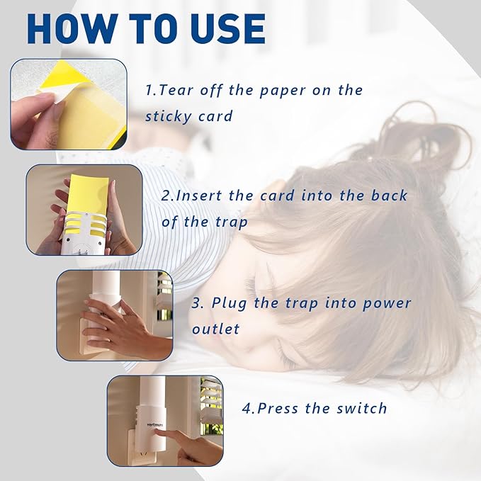 Flying Trap Indoor, Plug-in Insect Trap with UV Light Attractant, Mosquito Traps, Fruit Flies, Gnats, Moths Catcher for Home, Office (2 Traps + 12 Glue Boards)