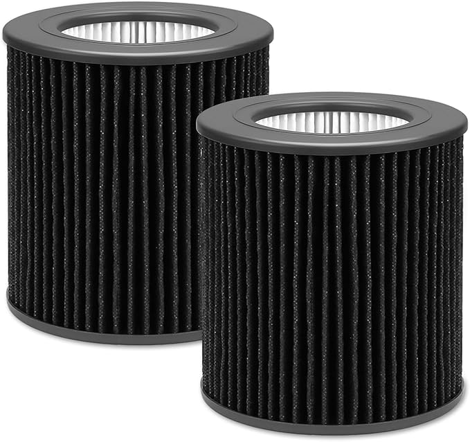 2 Pack Air Mini PECO-HEPA Filter Replacement Compatible with Molekule Tri-Power Air Mini and Air Mini + Air Machine, 3 in 1 Efficient Filtration System with Activated Carbon