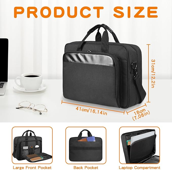 Double-Layer Portable Mobile Printer Storage Bag with 16.14 in Compatible with HP Tango/Tango X, HP Officejet 250/200 Printer Carrying Case with Laptop Layer, Shoulder & Trolley Strap