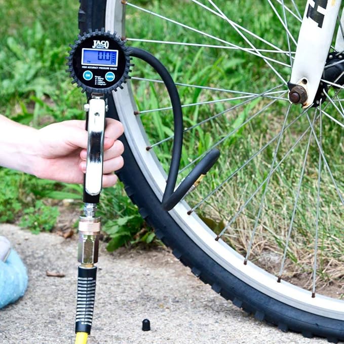 JACO Superior Products FlowPro 2.0 Digital Tire Inflator Gauge (200 PSI) with Add-on Lightning T-Series Dually Air Chuck