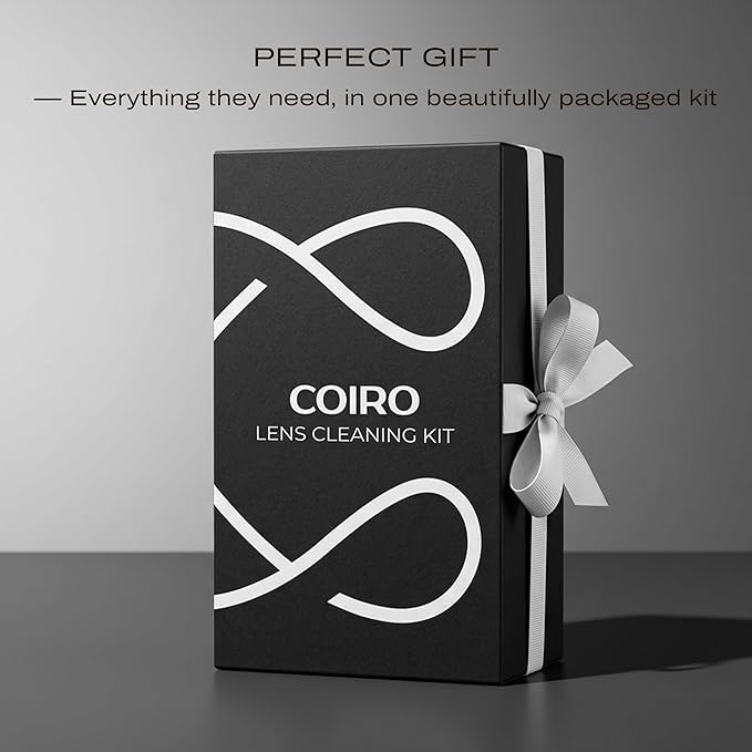 С Coiro Camera Lens Cleaning Kit – Camera Air Blower, Lens Cleaner Spray 100ml, Soft Brush, Wet Wipes & Cloth – DSLR Mirrorless Camera Cleaner
