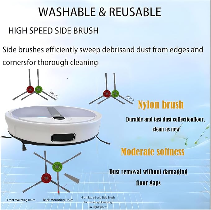 Replacement Accessories Kit for Yeedi Cube Robot Vacuum | Replacement Parts for Yeedi by ECOVACS Cube, Main Brush Side Brush Hepa Filter Mop Pads Dust Bags Cleaning Tool Spare Parts
