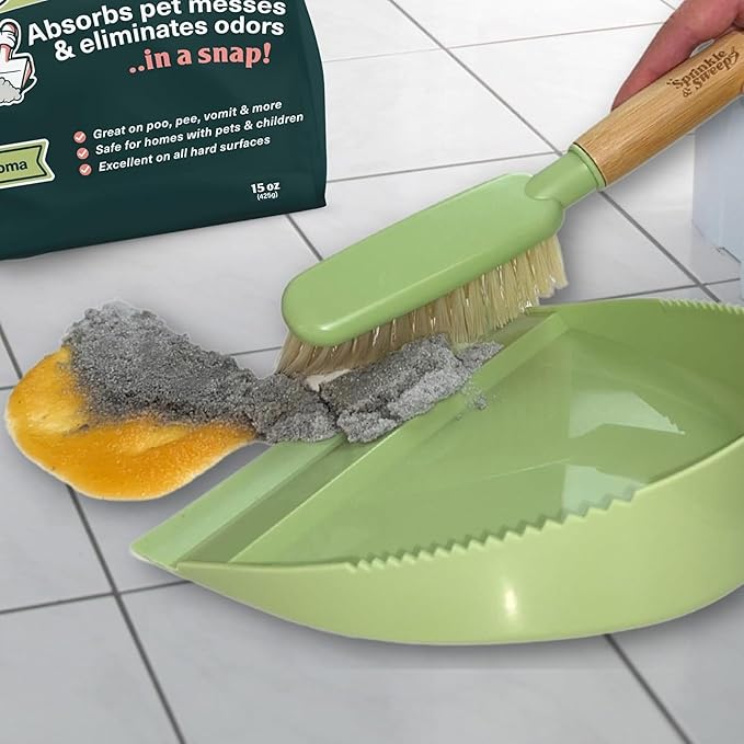 Sprinkle & Sweep: Pet Mess & Odor Cleanup - 4 Pack, 15oz Bags - Dog Accident Clumping Powder, Remove Pee-Poo-Vomit From Hard Surfaces, Ultra-Absorbent