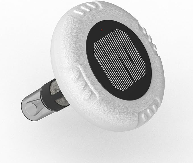 New Generation Solar Powered Pool Device - Integrated Sealed Solar Panel, Floating Design for Above-Ground & In-Ground Swimming Pools Up to 40,000 Gallons