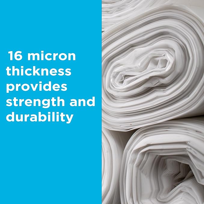 Highbar Select Clear Trash Bags,40-45 Gallon Trash Bags, 40" x 48", 250 Count, 16 Micron, High Density, Ideal for Janitors, Facility Managers, Industrial, Recycling