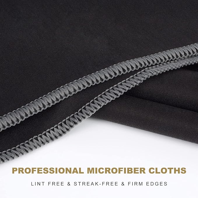 SINLAND Microfiber Glass Polishing Cloths Large Size Thick Lintless Drying Towels for Wine Glasses Stemware Dishes Stainless Appliances 20 Inch X 25 Inch Pack of 6 Black