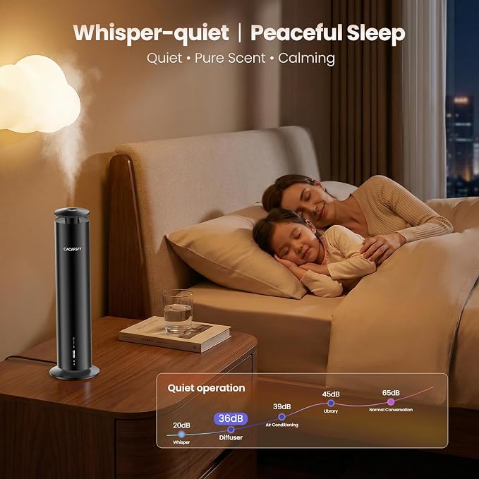 Waterless Essential Oil Diffuser for Large Room up to 1000 Sq Ft - Smart Hotel Scent Diffuser for Home with App, Remote & Timer, Whisper-Quiet Aluminum, Includes 2 x 120ml Oils