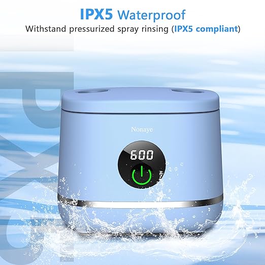 Dental Ultrasonic Retainer Cleaner Machine-45khz, Cleaning for Dentures, Mouth Guards, Aligners, Night Guards, Braces, Toothbrush Heads & Jewelry,Protable UV Retainer Cleaning Pod for Home &Travel