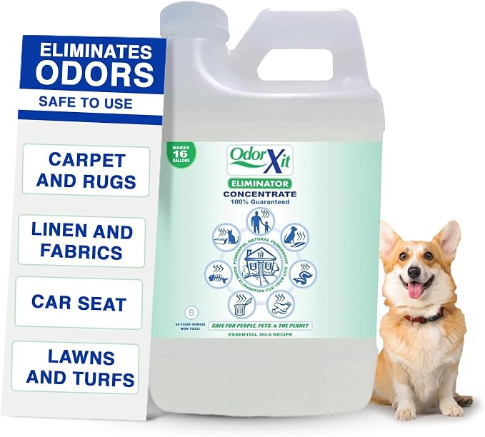 Concentrated Pet Urine Odor Eliminator, Ideal for Cat, Dog Poo and Urine Smell, Versatile & Natural Odor Neutralizer for Home and Outdoor Use, Deodorizer & Absorber, Concentrate, 64oz