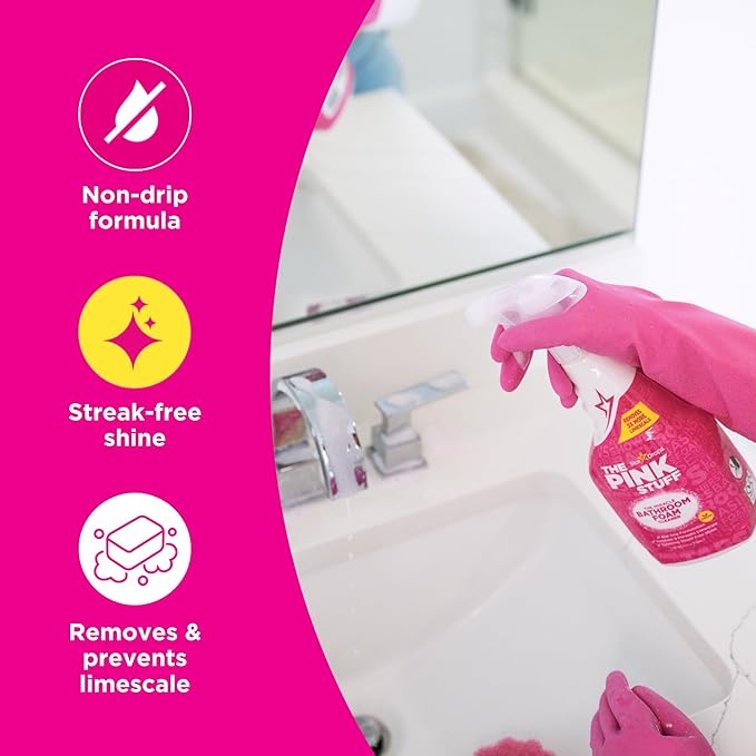 The Pink Stuff Cleaning Bundle Kit, Squeezable Cleaning Paste, Cleaning Paste, Toilet Foaming Powder, Multi Purpose Spray, Bathroom Cleaner Spray, Household Cleaning Supplies Set
