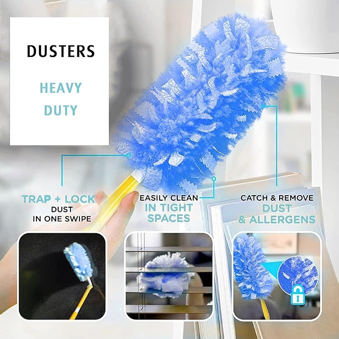 1 Handle with 30 Count Duster Refill for Swiffer Duster + 30 Count Wet Pads Refill for Swiffer Sweeper Mop