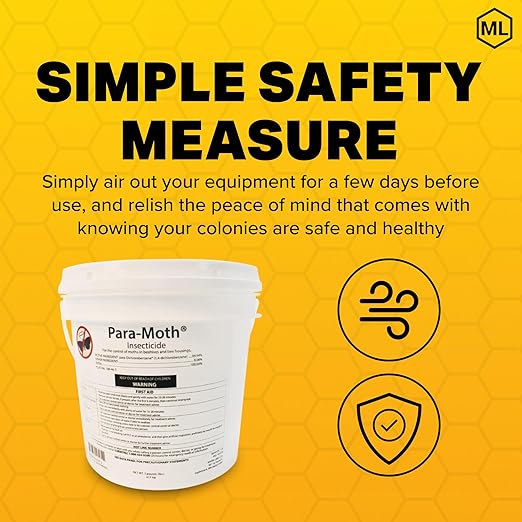 Mann Lake para-Moth, Bee Super Wax Moth Treatment, Protection for Your Bee Equipment, Preserve Hive Quality, Maximize Seasonal Productivity, 5 Lb Pail