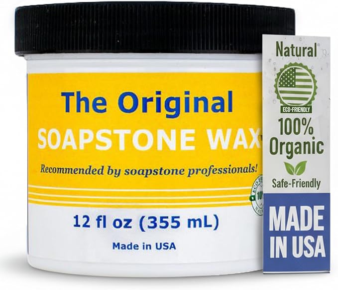 The Original Soapstone Wax | Food-Safe Natural Wax for Soapstone Countertops – Enhances & Darkens Stone, Long-Lasting Protection (12oz)