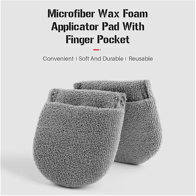 2pcs/6pcs Soft Microfiber Car Wax Applicator Mitts Polishing Sponge Wax Foam Applicator Pad for Car Cleaning Auto Detailing(Gray 6 pcs)