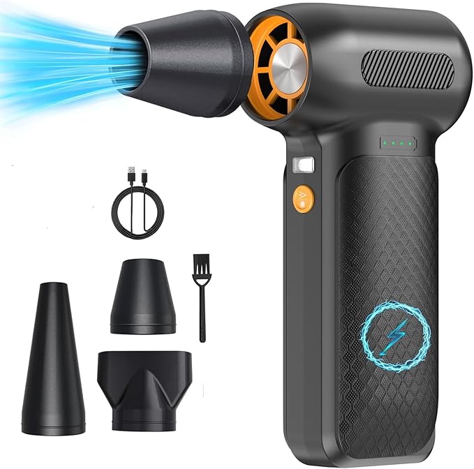 X3 PRO Compressed Air Duster-150000RPM Super Power Electric Air Duster, 4-Gear Adjustable Mini Blower with Fast Charging, Dust Blower for Computer, Keyboard, House, Outdoor and Car
