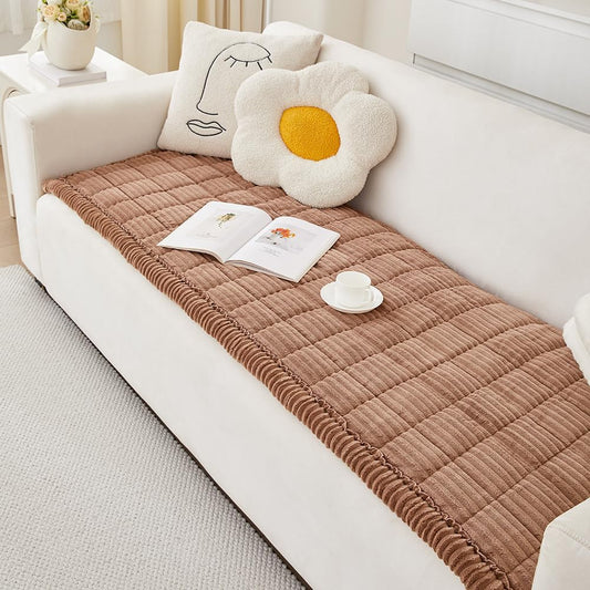 Couch Cover for Dogs Washable, Fuzzy Pet Couch Covers for 3 Cushion Sofa Pet Friendly, Non Slip Sofa Cover (Dark Brown, 27.6" x 70.9"/70 x 180cm)