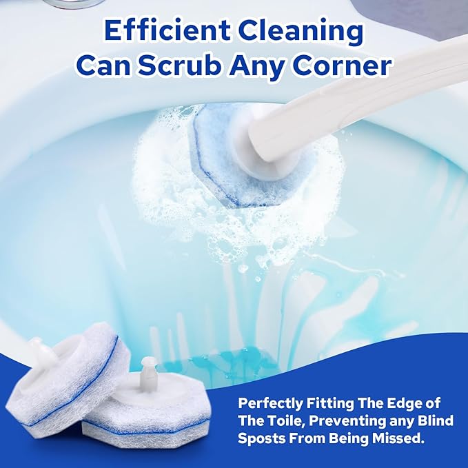 Cecailin® 20pcs Disposable Toilet Brush. Toilet and Bathroom Cleaning. Disposable Toilet Bowl Cleaners. Toilet Brush Head. Compatible with Most Toilet Brushes