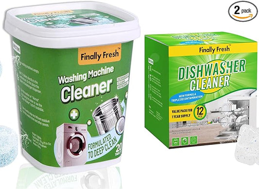 Finally Fresh Dishwasher Cleaner And Deodorizer(12 Tablets) & Finally Fresh Washing Machine Cleaner(20 Tablets)