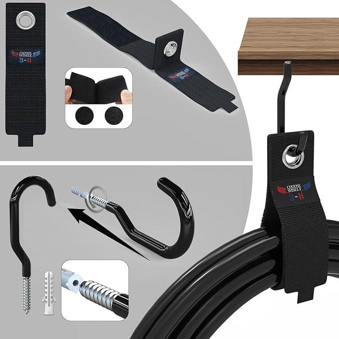 3-H Garage Wall Hooks 20 Pack,Garage Hooks Heavy Duty,Garage Storage Hooks for Hanging and Organizing Garden,Lawn,Yard Tools,Chairs,Ladders,Weed Eater,Shovel,Blower(Black?)