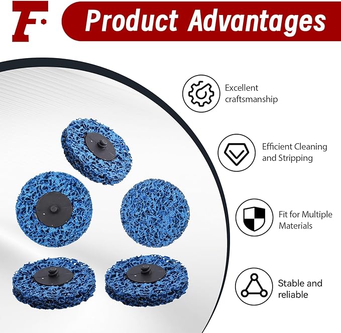 ‎findmall 5 Pack 3" Quick Change Easy Strip and Clean Discs, Premium Abrasive Wheels for Paint, Rust, and Surface Prep, Fits Angle Grinders