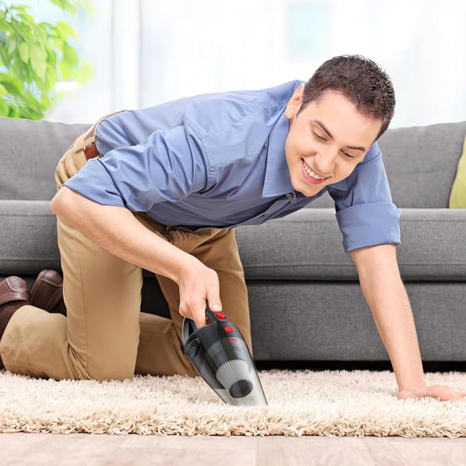 Portable Hand Held Vacuum Cordless - Mini Vacuum Cleaner with Brushless Motor, Clean Dust & Hair Quickly, Lightweight & Low-Noise for Office/Car/Home