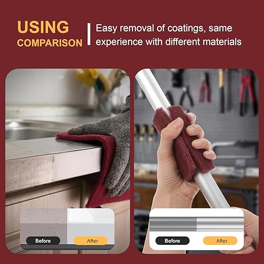7447 General Purpose Scrub Pad, 20 Pcs Abrasive Scrub Pad, Maroon Brite Pads for Paint Prep, Scuffing, Scouring, Sanding, Adhesion Scratch