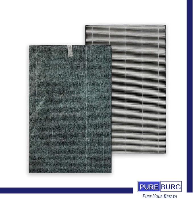 PUREBURG Replacement Filter Set Compatible with Sharp KC-850U & KC-C100U PlasmaCluster Air Purifier, H13 HEPA + Activated Carbon + Humidifier Filter