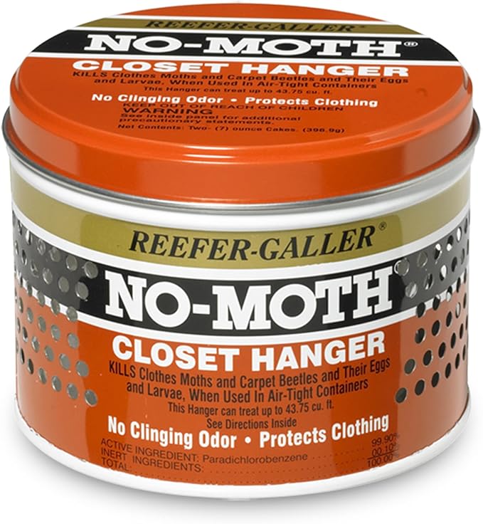 Reefer Galler NO Moth Closet Hanger - Kills Clothes Moths, Carpet Beetles, Eggs & Larvae, 6 Pack
