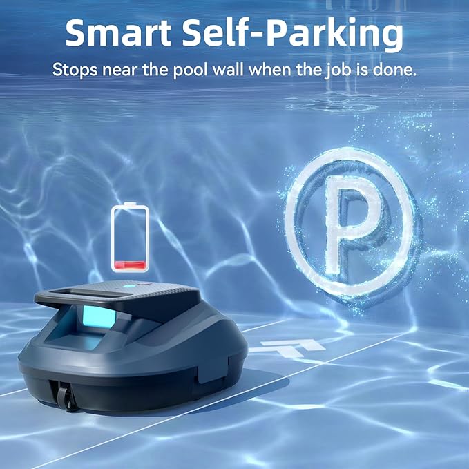 X2 Robotic Pool Vacuum, Cordless Pool Cleaner with 200-Min Runtime, Auto-Parking, for Above-Ground & Flat-Bottom Inground Pools up to 1290 sq.ft