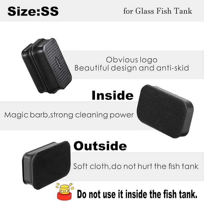 Carefree Fish Aquarium Small Magnetic Cleaner for Glass Fish Tank Algae Scraper Floating