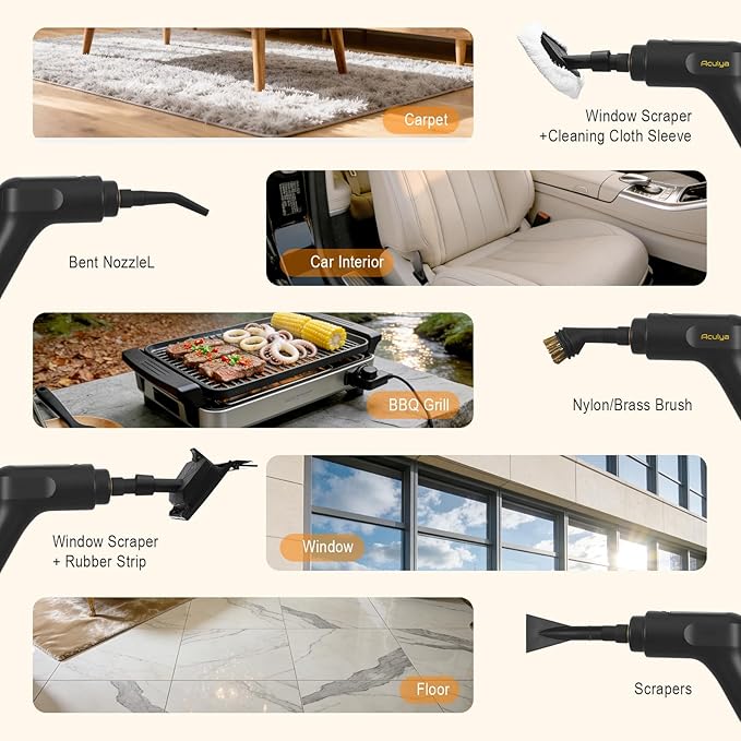 1.69 Quarts Handheld Steam Cleaner for Home Cleaning Portable Steam Cleaner for Car, Carpet, Furniture, Tile Floor, Dirt, Grease, Grout