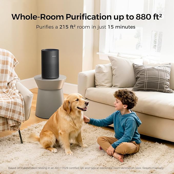 Purivortex PX500 Air Purifier 2-Pack Bundle, Black and White, HEPA Air Purifiers for Bedroom and Home