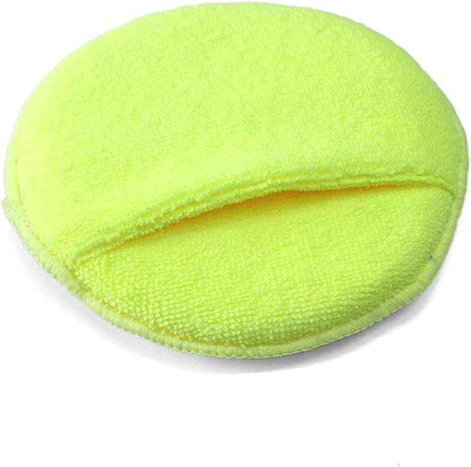 Maxshine 16cm Universal Yellow Multipurpose Microfiber Finger Hold Applicator – Soft, Reusable Pad for Waxing, Polishing & Cleaning – Ideal for Interior & Exterior Car Detailing