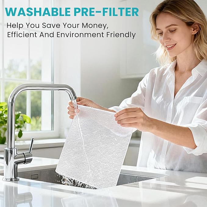 Air Purifiers for Home Cover Up to 2200 Ft², H13 HEPA Air Purifier with Washable Pre-filter, Pet mode, PM 2.5 Air Quality Monitor Fragrance Sponge for Smoke, Odor, Dander, Pollen (White)