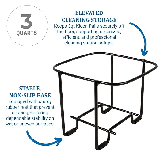 San Jamar Kleen-Pail® Vinyl Coated Stainless Wire Stand Only (for 3 Qt Pro Bucket) Black