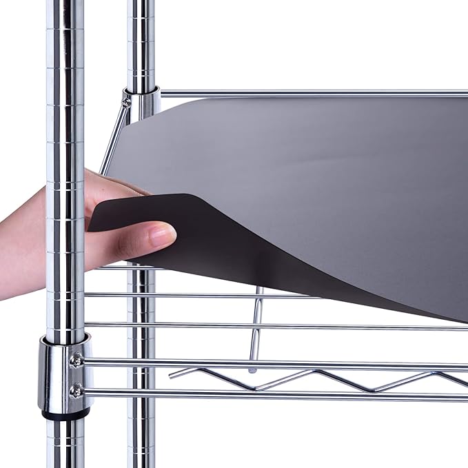 BRIAN & DANY Wire Shelf Liner 14" X 30", Heavy Duty Shelf Liners for Wire Shelving, Waterproof Protector Mats, Set of 5, Black
