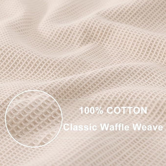 Homaxy 100% Cotton Waffle Weave Dish Cloths - 6 Pack Soft and Absorbent Dish Towels - 12 x 12 Inches Quick Dry Dish Rags - Beige/Dark Grey/Brown